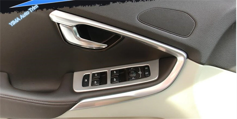 Для Volvo V40 2013 2017 Нержавеющая сталь подлокотник на внутреннюю сторону двери Кнопка