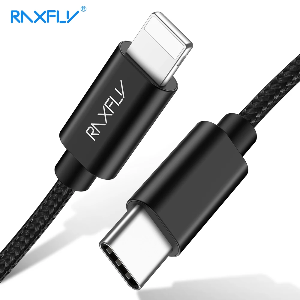 USB raxfly PD кабель освещения для type C зарядки провода iPhone Xr Max XS X 8 7 Plus до pin