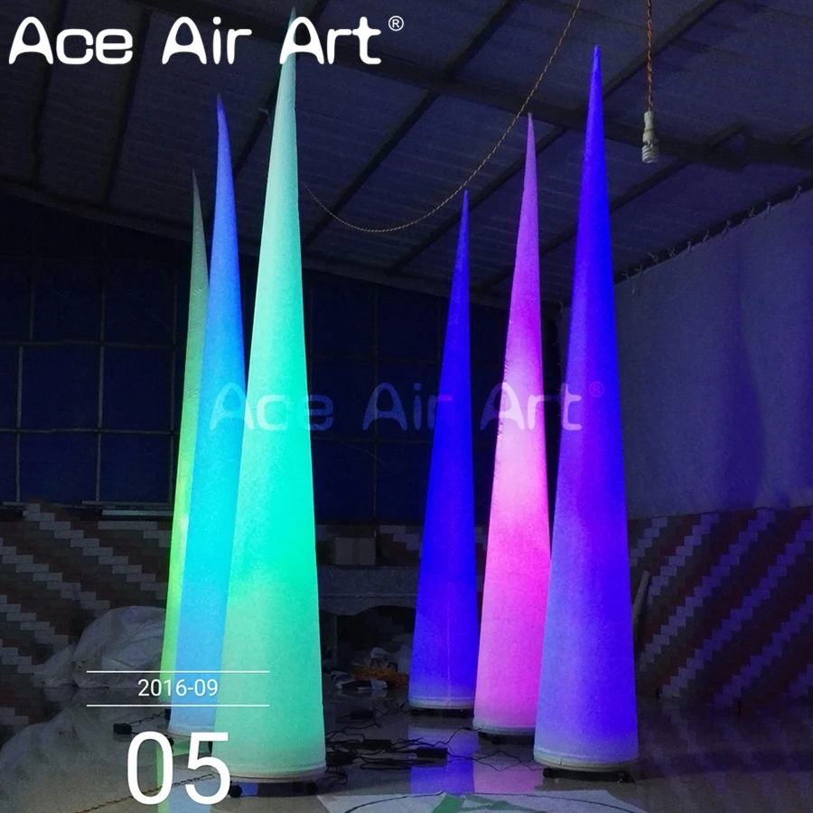 6 шт. 3 м Высокое светодиодное освещение надувной конус с базовый вентилятор для