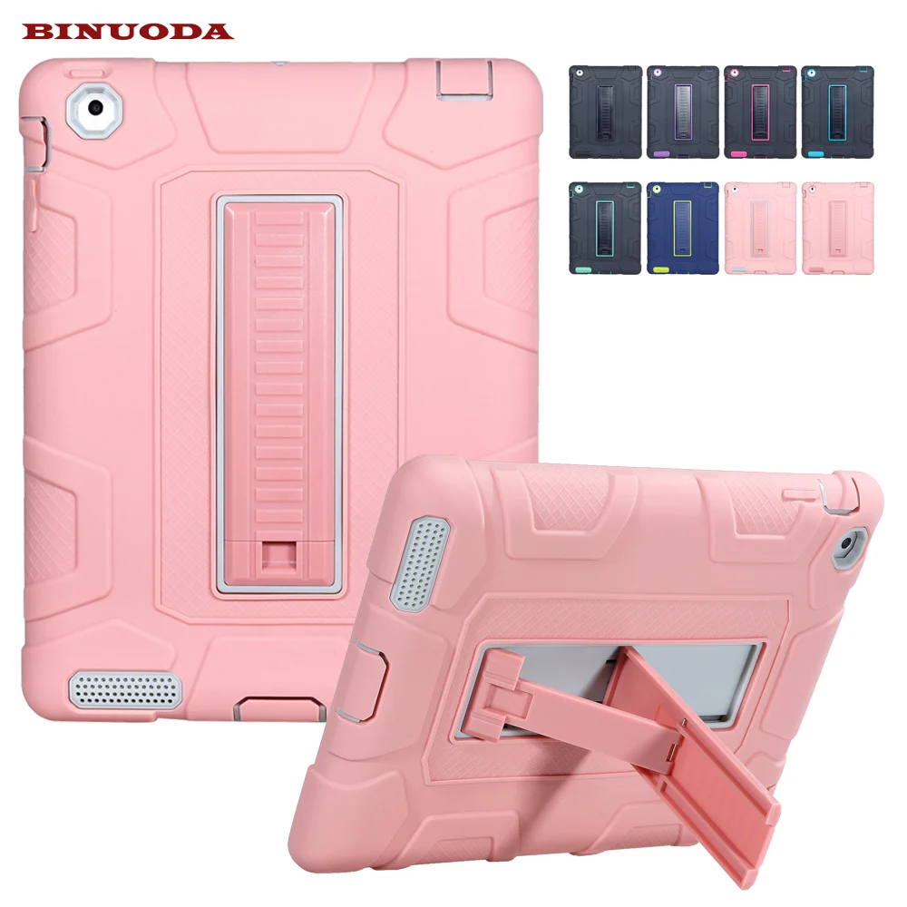 Противоударный силиконовый чехол для Apple iPad 4 3 2 с подставкой|cover for apple ipad|for ipad 2for |