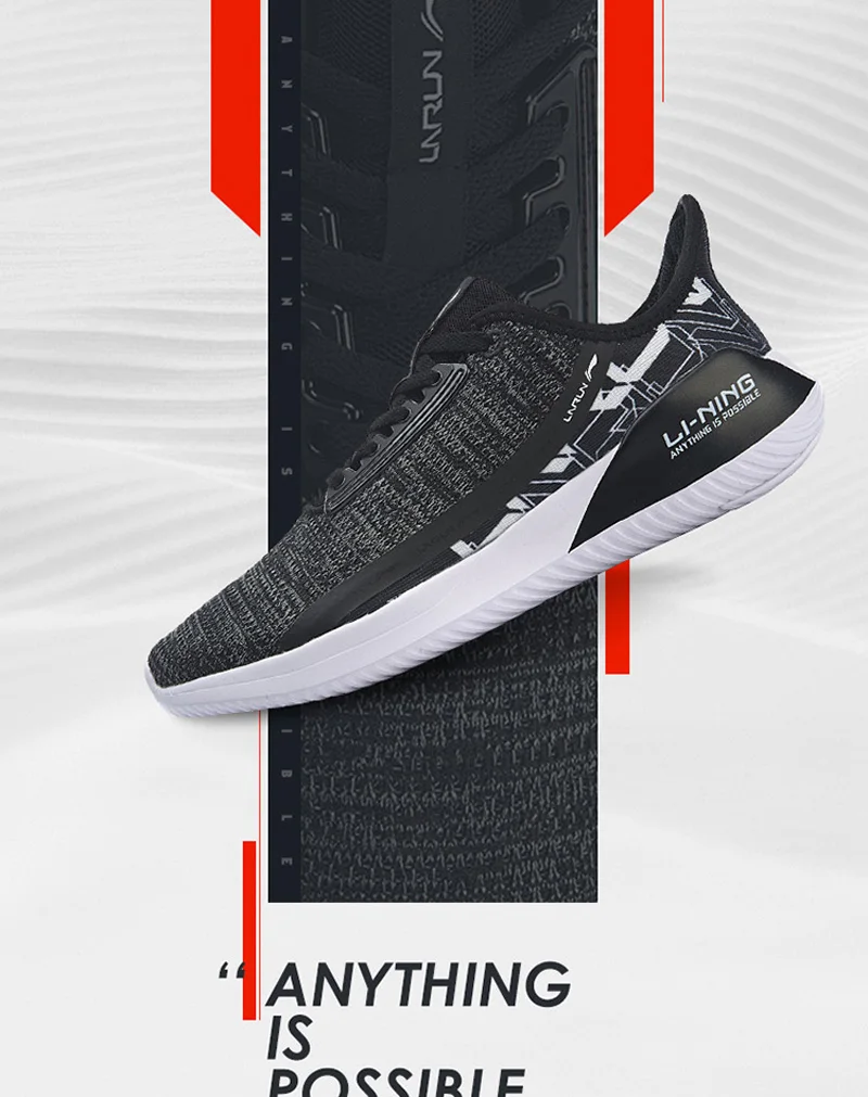 Li-Ning Для мужчин ACE RUN удобные кроссовки для бега из дышащего материала подойдет как для повседневной носки, так пряжа светильник дышащая подкладка Спортивная обувь Кроссовки ARHP051 XYP879