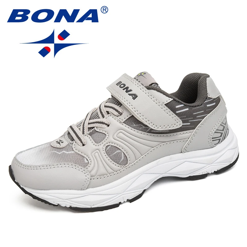 Кроссовки BONA детские на липучке модная повседневная обувь для прогулок и бега