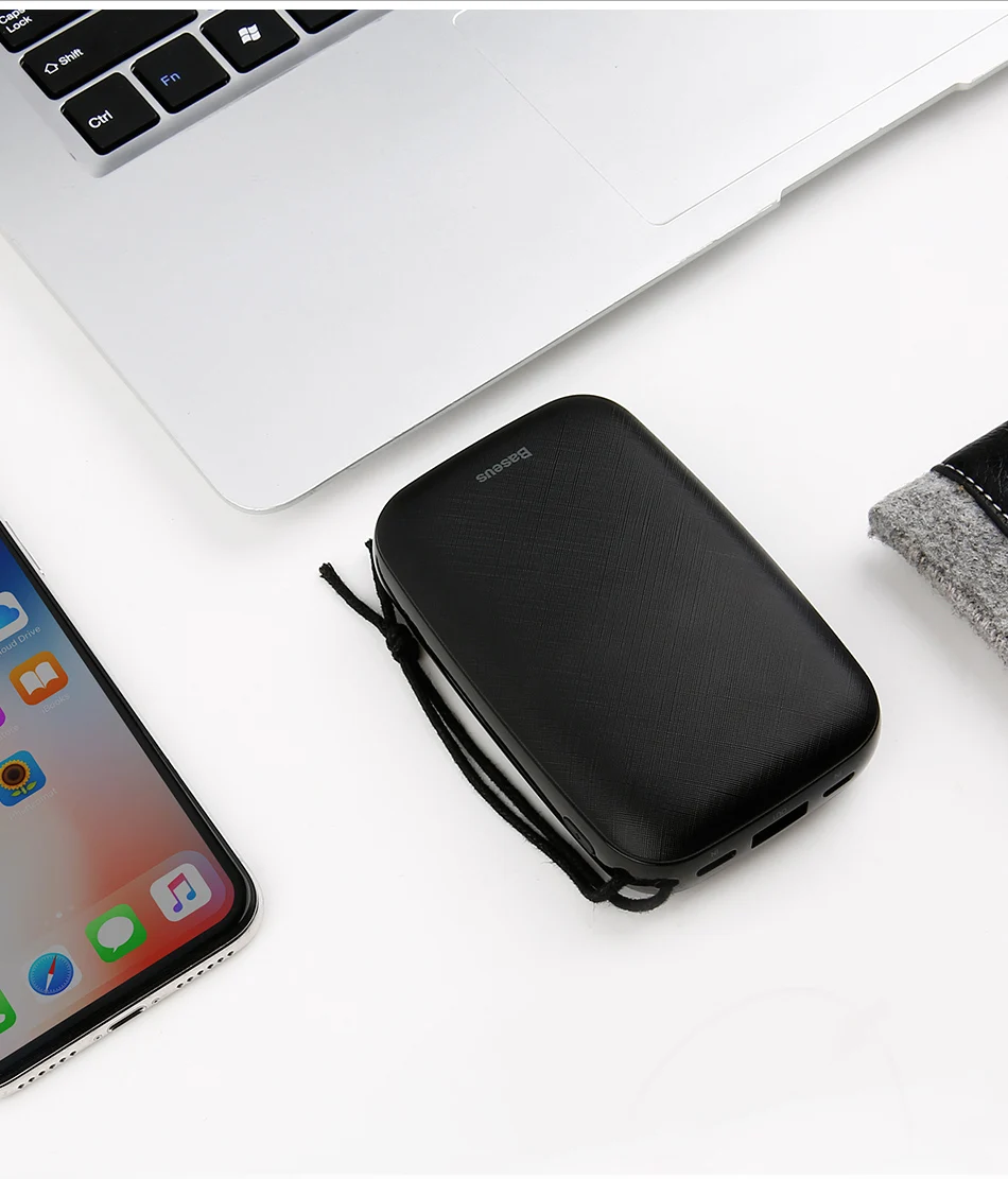 Baseus, 10000 мА/ч, портативное зарядное устройство для iPhone, samsung, huawei, Xiaomi, Внешнее зарядное устройство для телефона, Usb зарядное устройство, зарядное устройство с usb-кабелем