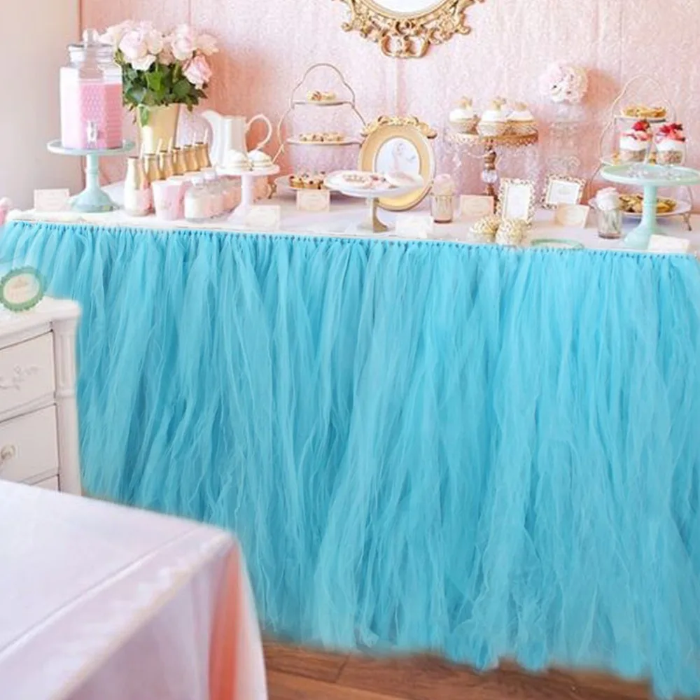 OurWarm с вуалью и балетной пачкой Юбка для стола Тюль Tablewear для Baby Shower или для вечеринки по случаю вечерние Свадебные украшения Юбка для стола ing дома вечерние Декор Текстиль