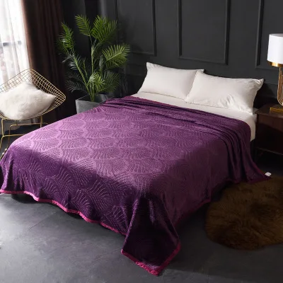 Purple Стиль, тисненое теплое уютное Флисовое одеяло, мягкое одеяло s для кровати, дивана, пледы, покрывало, покрывало, кувертюр, MB12 - Цвет: Purple
