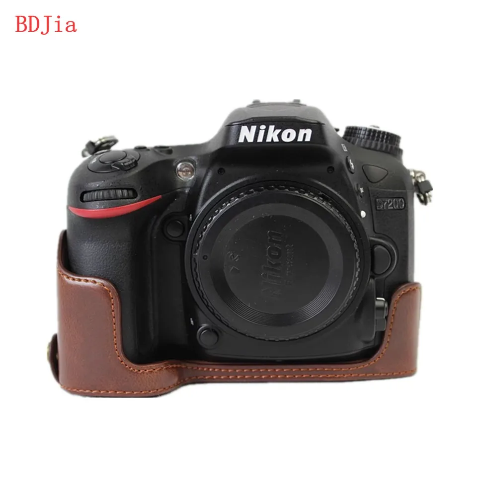 Сумка для камеры чехол Nikon D7200 D7100 из искусственной кожи наполовину корпус крышка