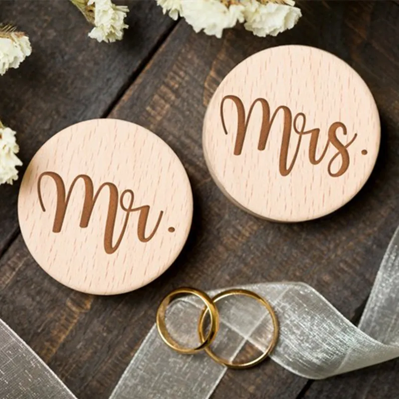 Mr & Mrs Wedding Ring Box Wooden Ring Holder Ring Bearer Box Wedding gift for couple rustic country wedding decoration