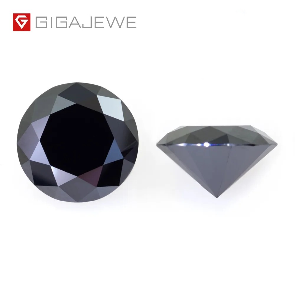 GIGAJEWE, Муассанит, черный, 6,5 мм, круглая огранка, свободный камень, лаборатория, алмаз, сделай сам, драгоценный камень, изготовление ювелирных изделий, модные подвески, подарок для женщины, девушки