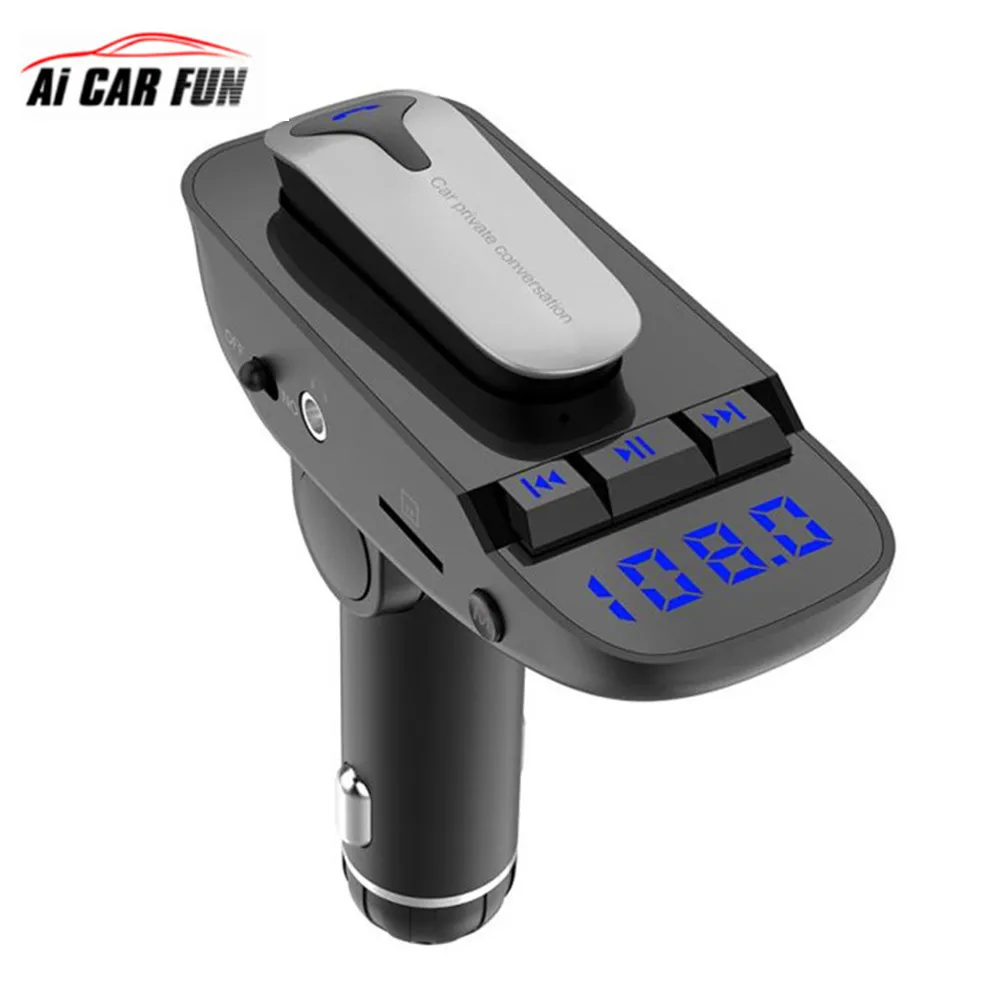 Новый Bluetooth беспроводной FM передатчик автомобильный комплект USB Changer Поддержка TF