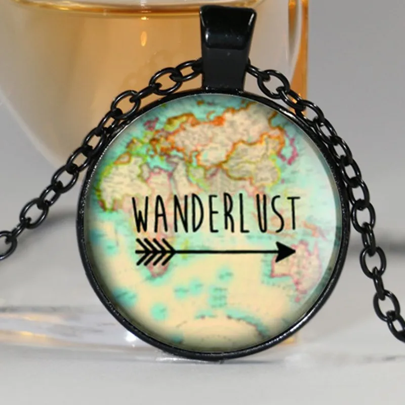 1 шт. Wanderlust mapa de cosecha ошейник cristal la foto Кабошон ожерелье | Украшения и аксессуары