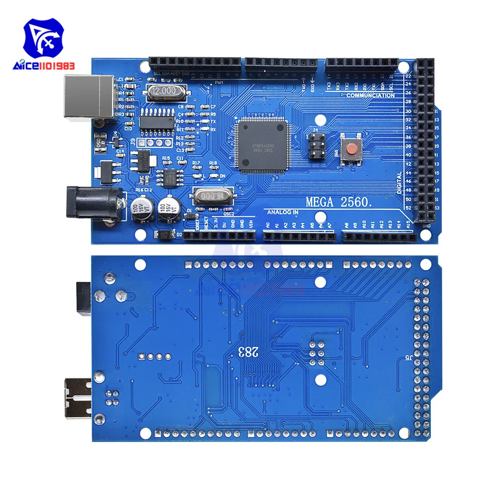 Mega2560 R3 ATmega2560-16AU CH340 макетная плата usb type B для Arduino