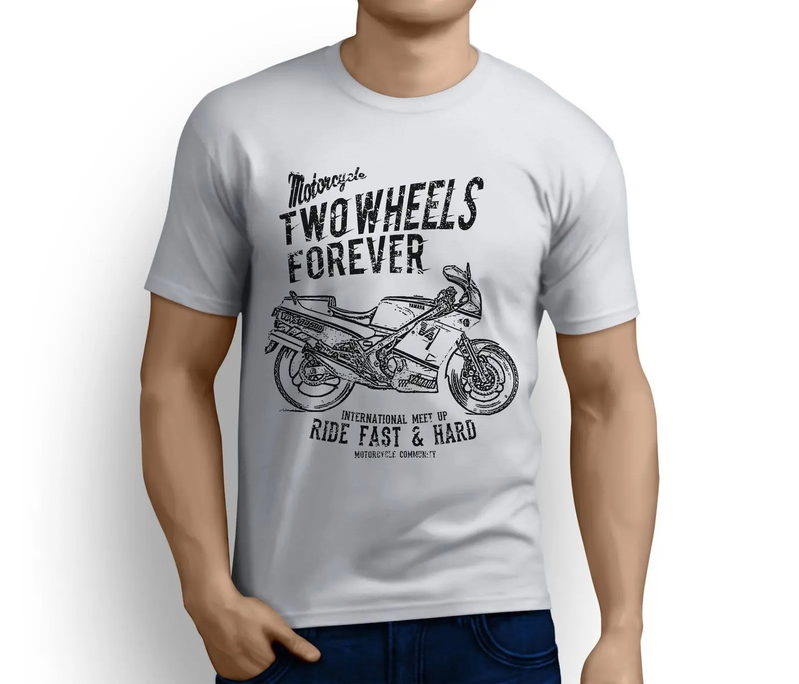 

100% Cotton Print Mens Summer O-NeckJapan Motorbike RD500 YPVS LC Inspired Motorcycle Fan Art - T-shirts