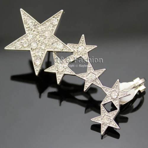 Блоггер Fav съемка звезда кристалл инкрустация уха Запонки шпилька обертывание