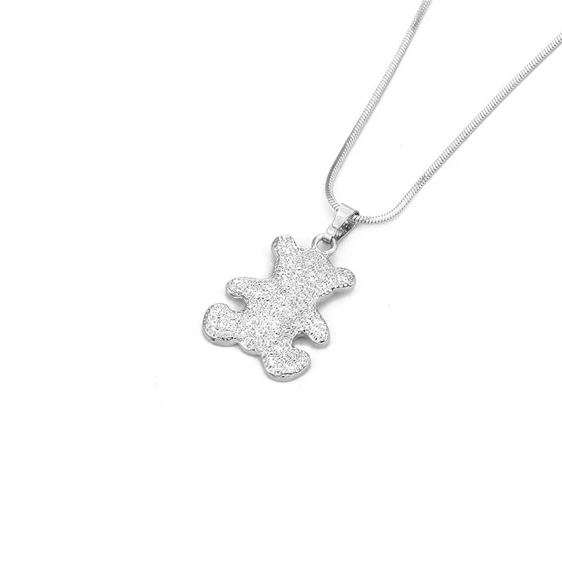 New Arrival Cute Bear Paw Dog Cat Claw Silver Colory Pendant Necklace for Women Romantic Wedding CZ Animal Necklaces | Украшения и
