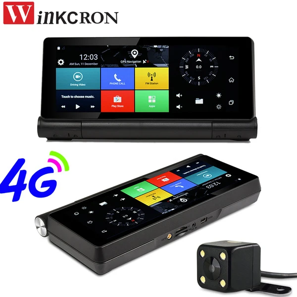 Автомобильный видеорегистратор с 7 дюймовым экраном GPS навигацией 4G SIM Android 5 0 Wi Fi