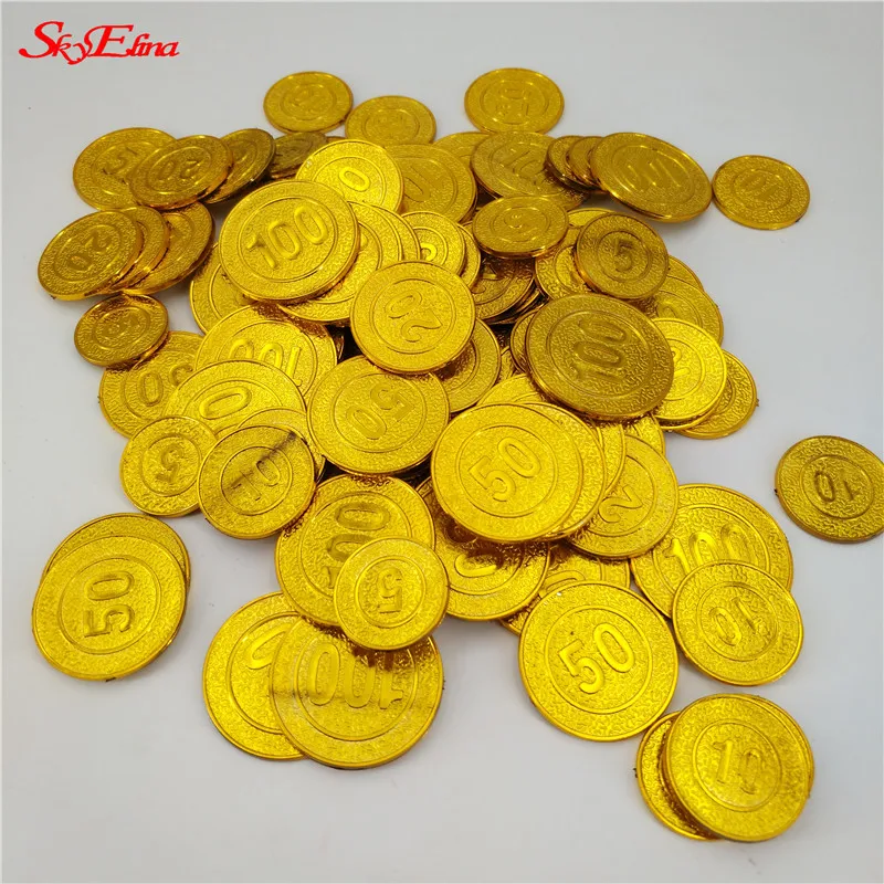 100 штук/partij Piraat Schat игра Хэллоуин Spelen Geld Пиратская Вечеринка Реквизит Kerst Decoratie Valuta