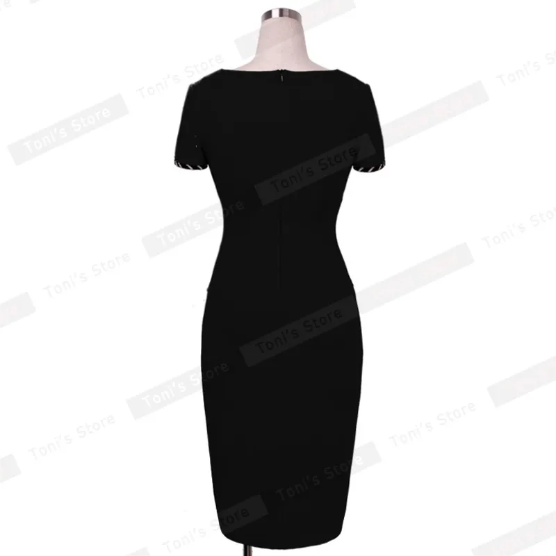 Хорошее-forever облегающее платье женское летнее короткое Pinup с коротким рукавом квадратная Шея работа Кнопка Bodycon шикарное платье карандаш bty729