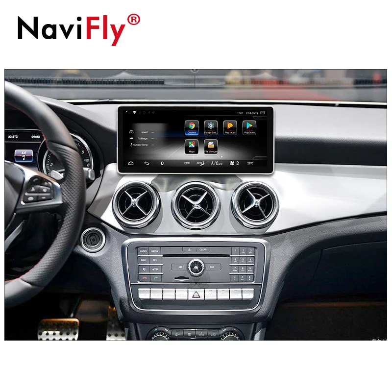 NaviFly 3G RAM 32G ROM 4G LTE автомобильный аудио gps радио плеер для Benz GLA Class X156 2016 до 2017 с 10 25