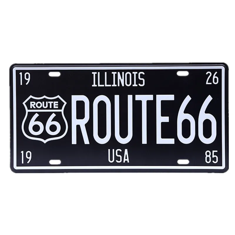 4 Американские винтажные металлические жестяные знаки Route 66 автомобильный номер номерной знак пластинчатая доска плакат Бар Клуб стена гараж картина для оформления дома 15*30 см - Цвет: 4