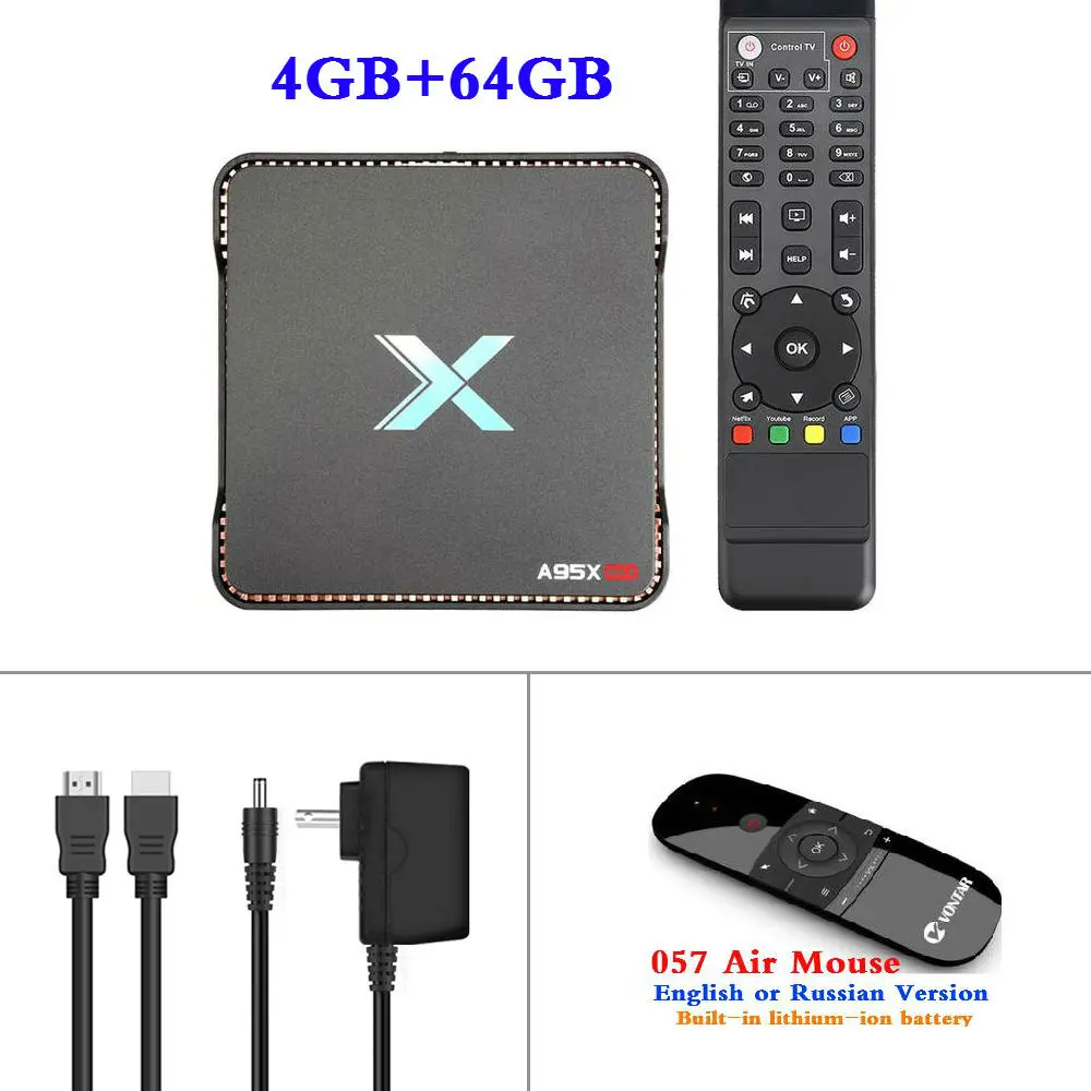 4GB64GB 057 Запись видео Android 8,1 ТВ приставка A95x Max X2 4 ГБ ОЗУ 64 Гб ПЗУ Amlogic S905X2 четырехъядерный 2,4G& 5GH Wifi Smart 4K телеприставка OTA - Цвет: 4GB64GB 057