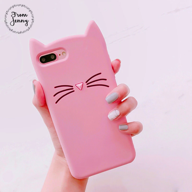 From Jenny милый шкаф с японскими 3d Kitty Cat чехол для телефона Apple iPhone 6 6s plus 7 + 8 плюс
