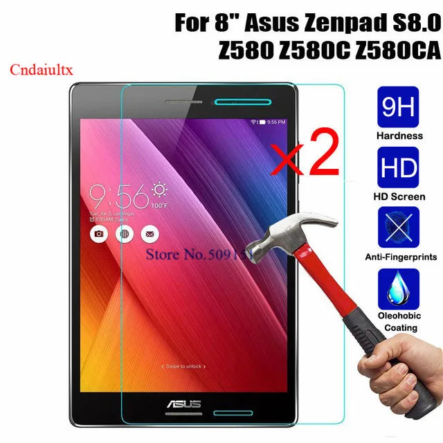 2 шт. 9H прозрачное ультратонкое закаленное стекло для ASUS ZenPad S 8 0 Z580CA Z580C защитная