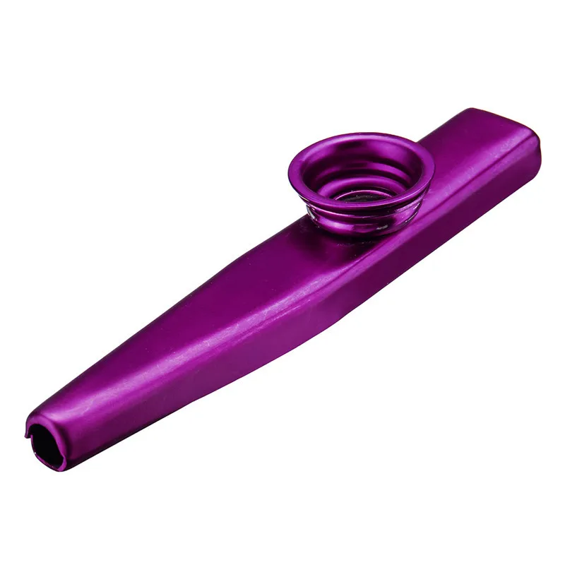 Purple Простой дизайн, легкий Портативный металлический казу легкий для начинающих флейта инструмент для любителей музыки духовой инструмент - Цвет: Purple