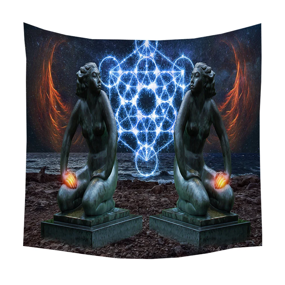 Boniu 3D Psychedelic гобелен дерево настенный модный дом/спальня декоративные хиппи