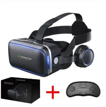 Shinecon 6,1 VR Виртуальная реальность 3D очки Google Cardboard VR гарнитура коробка очки гарнитура шлем для смартфона - Цвет: Красный