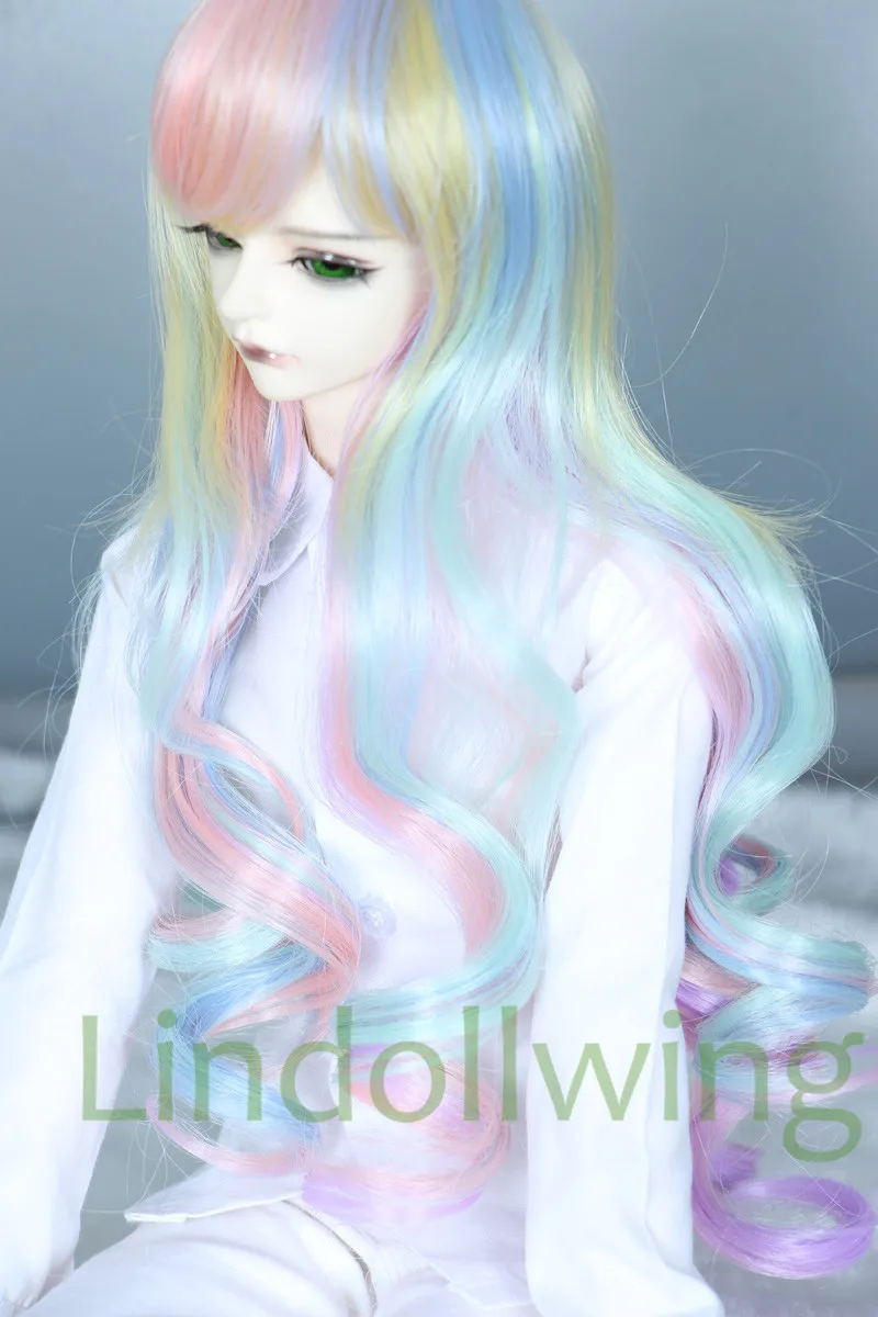 1/3 8 9 &quotBjd парик Dal Pullip BJD SD MSD DOD DD кукольные градиентные Кудрявые Парики|Куклы| |