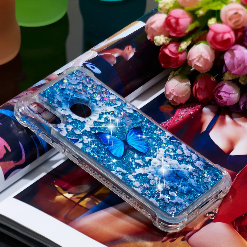 Подходящий чехол для Huawei P20 Lite Nova 3E ANE LX1 L21 Блестящий динамический жидкий зыбучий
