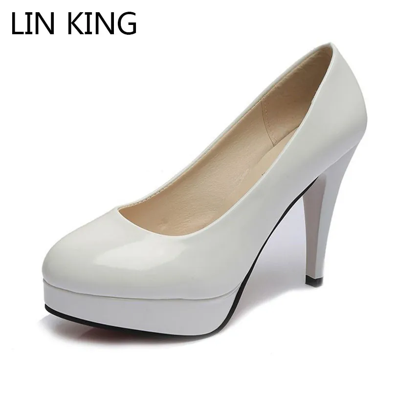 

LIN KING/пикантные женские туфли на высоком каблуке; женские туфли-лодочки с острым носком; туфли на платформе; свадебные вечерние туфли; офисны...