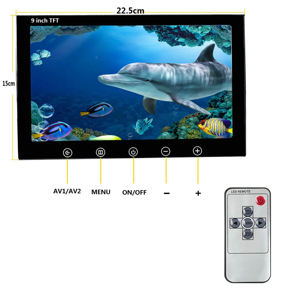 9 Inch 50m Underwater Fishing Video Camera Fish Finder IP68 Waterproof 38 LEDs 360 Degree Rotating | Безопасность и защита