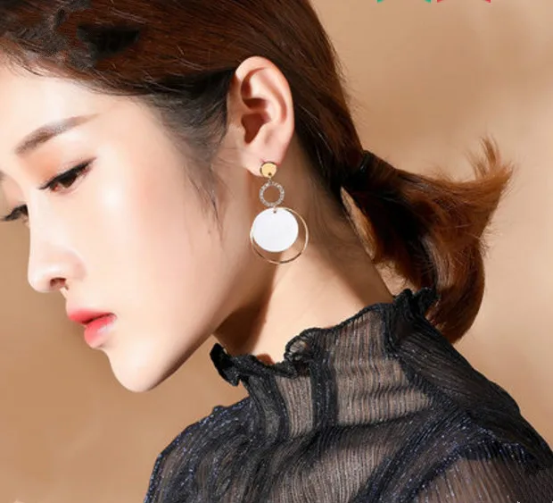 925 Серебряные иглы shell серьги женские простые темперамент корейской личности