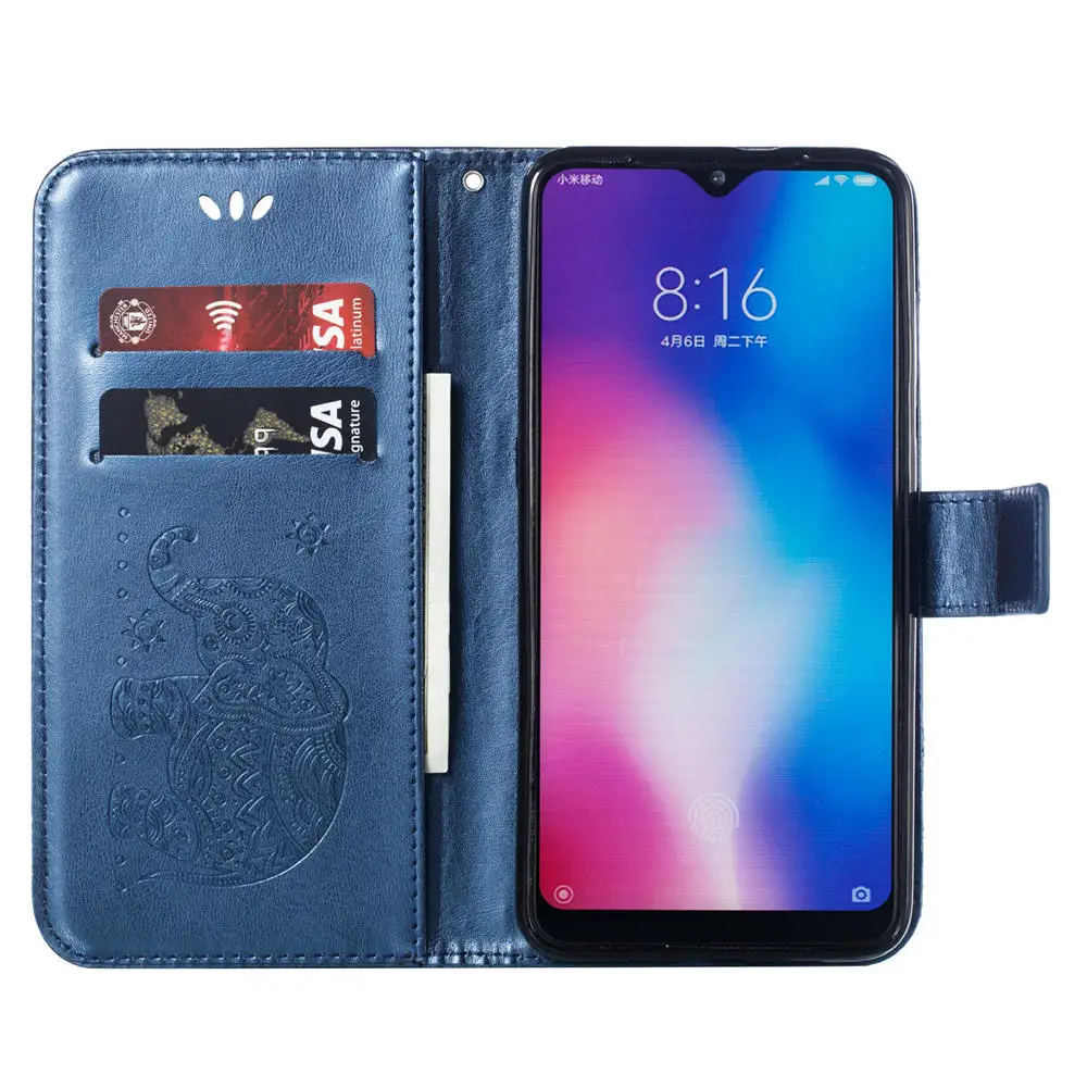 Чехол книжка mi9 с тиснением для Xiaomi Mi 9 модный флип чехол Play роскошный Кошелек из
