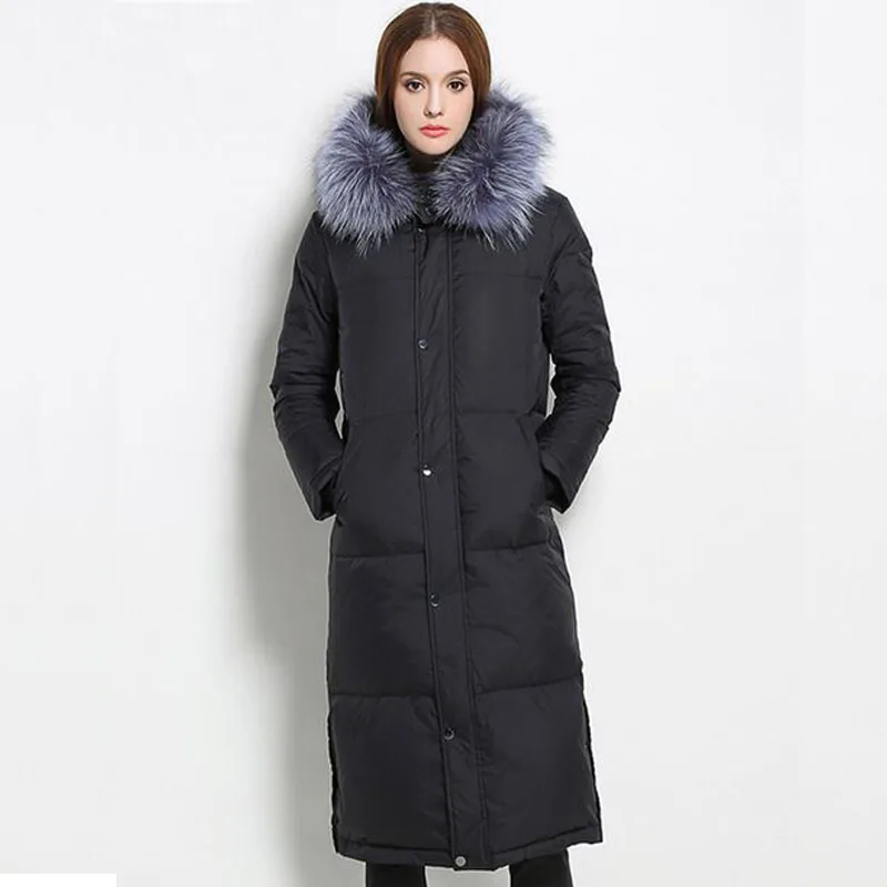 Большой натуральным мехом енота 2018 новые высококачественные Брендовые женские