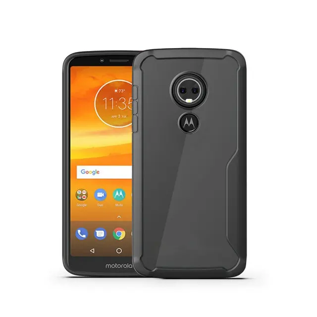 Черный Акриловый TPC+ HD ПК прозрачный для Motorola Moto E5 Plus чехол Motorola E5 чехол задняя крышка для Motorola E5Plus чехол Moto E5 E 5 чехлы - Цвет: Черный