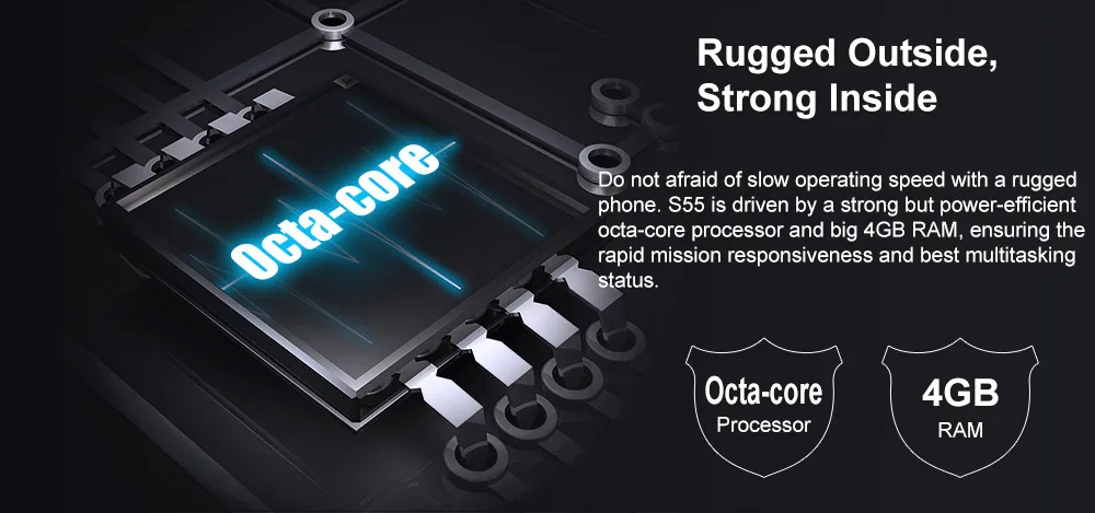 IP68 Водонепроницаемый DOOGEE S55 5,5 дюймов 18:9 смартфон 4 ГБ ОЗУ 64 Гб ПЗУ 5500 мАч MTK6750T Восьмиядерный Android 8,0 две sim-карты 13,0 МП 5V2A