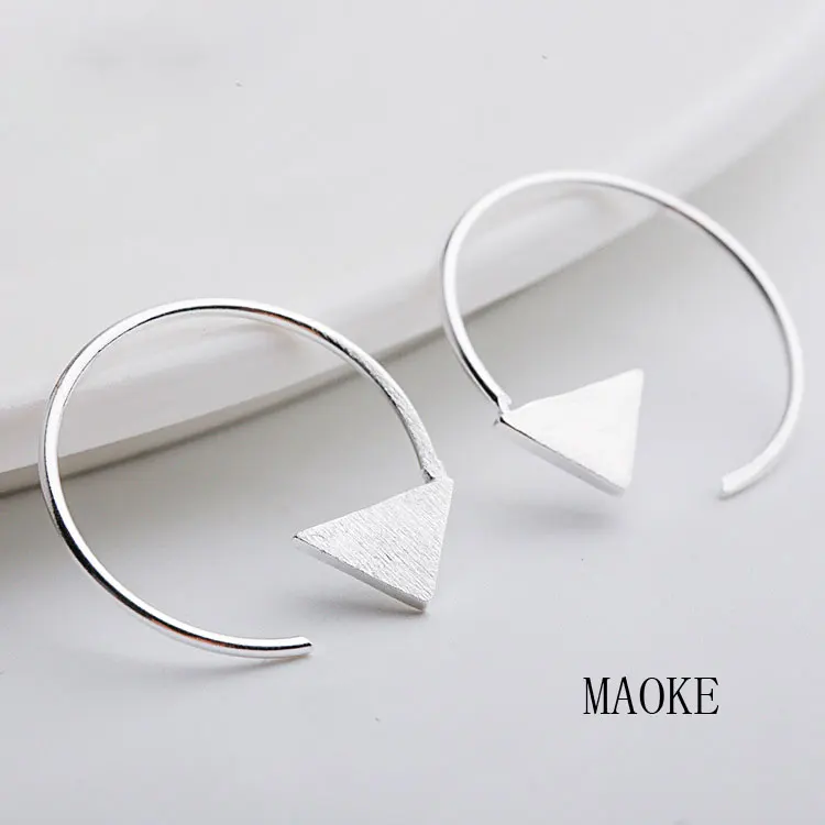 

Promotions S925 Sterling SV Minimalism Western Style Triangle Earrings Fashion Jewelry for Women's Fashion Gifts
