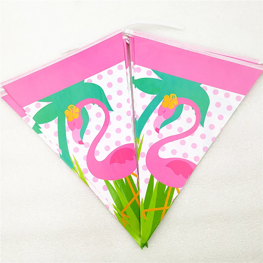 Фламинго товары для вечерние бумажный баннер выемка флаг детей день рождения