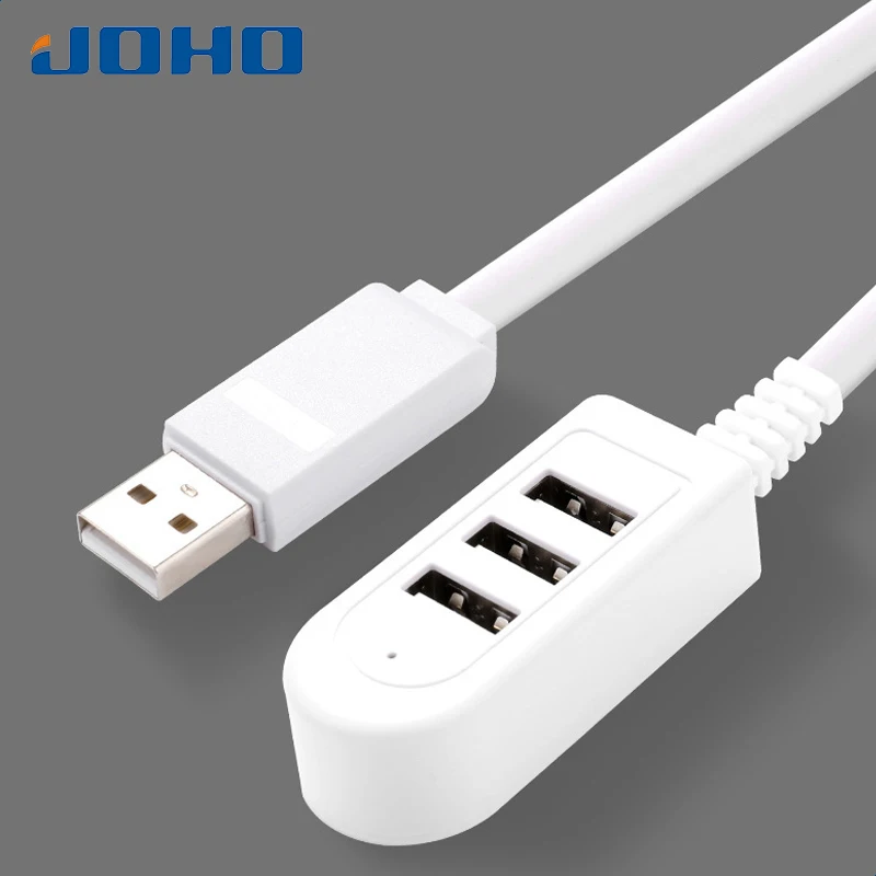 JOHO 30cm 120cm USB Splitter 3A Charger Converter White Power Socket With 3 Sockets HUB For Home Portable Office | Обустройство дома