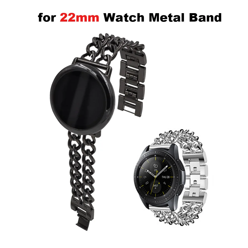 22 мм браслет из нержавеющей стали металлический ремешок для Xiaomi Amazfit GTR 47 мм Pace Stratos 2 часы ремешок для samsung gear S3 Galaxy 46 мм