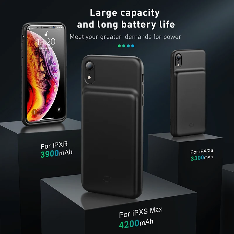 Чехол для зарядного устройства Baseus для iPhone X, Xs, Xs, Max, Xr, чехол для зарядки внешнего аккумулятора, резервный чехол для iPhone X, Xs