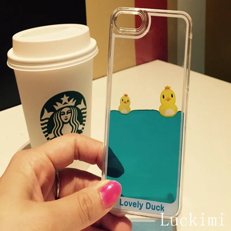Милый чехол для телефона iphone X с плавающим утиным песком 6 8 защитный 7 Plus все
