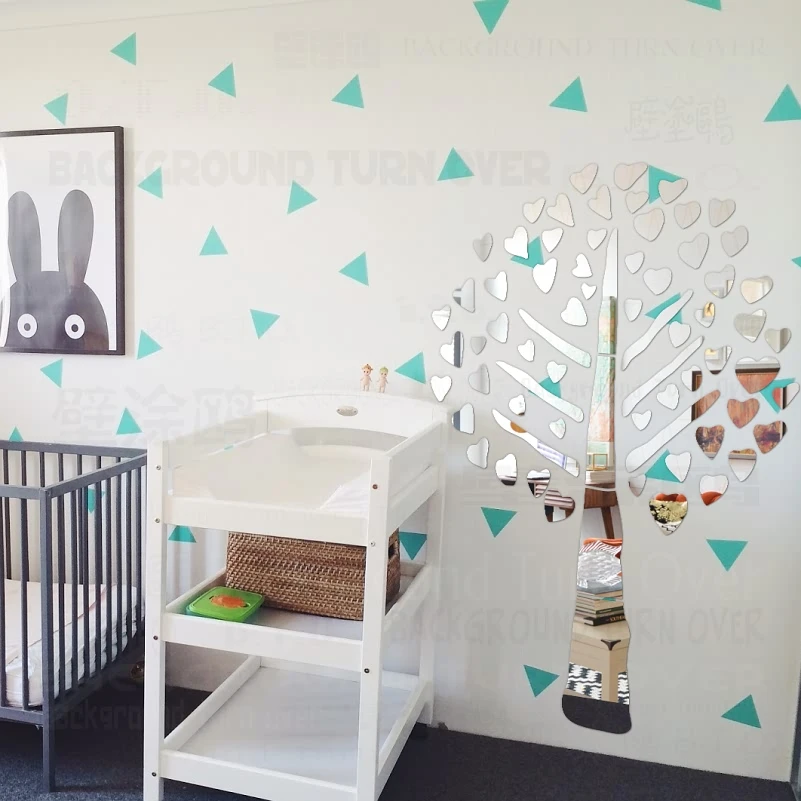 Зеркальная настенная наклейка наклейки для украшения комнаты с сердцем любовью