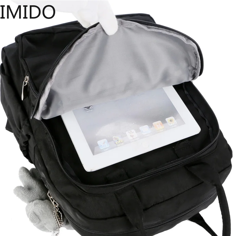 IMIDOFashion женский рюкзак водонепроницаемый нейлон мягкая ручка Одноцветный много