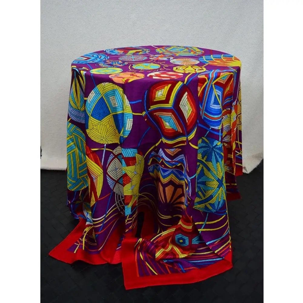 Silk Wool Blend Scarf Women Large Square Shawl Blanket Cape for Winter 133x133cm