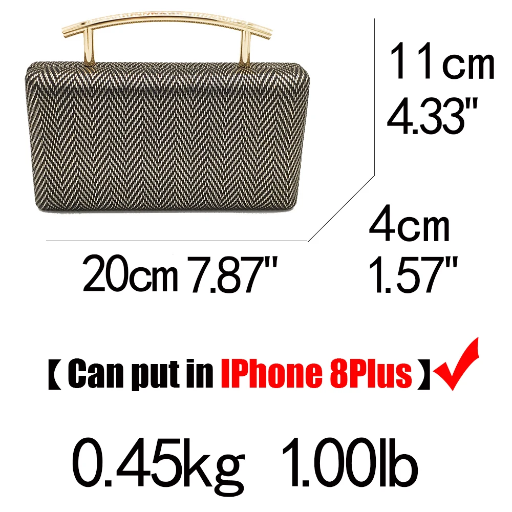 Boutique De FGG женская сумка-тоут с узором в елочку, вечерние и дневные клатчи, сумочка с металлической ручкой, женская сумка через плечо с цепочкой