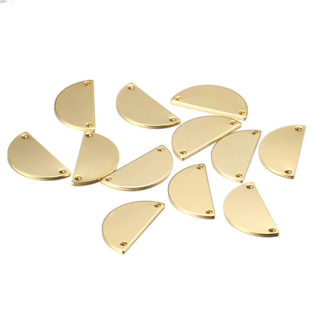 20 шт./лот медные Подвески латунный полукруглый с двумя отверстиями кулон