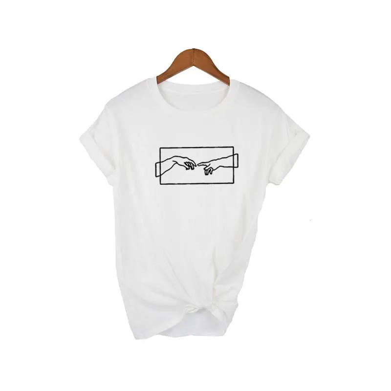 2018 хлопковая Футболка с принтом любовь для женщин летняя футболка повседневная